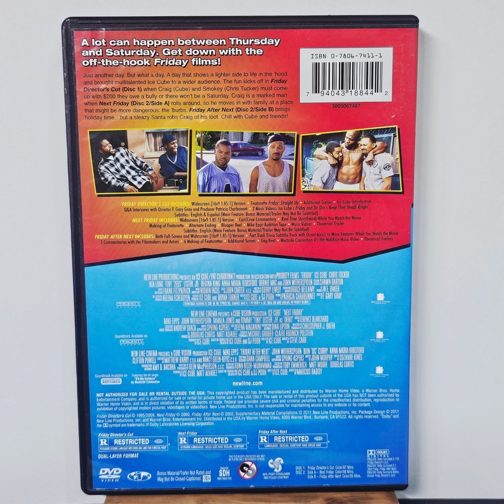 Friday 3 Movie Collection DVD Box Set Ice Cube‎ Comedy Film Series Next After - Picture 2 of 2